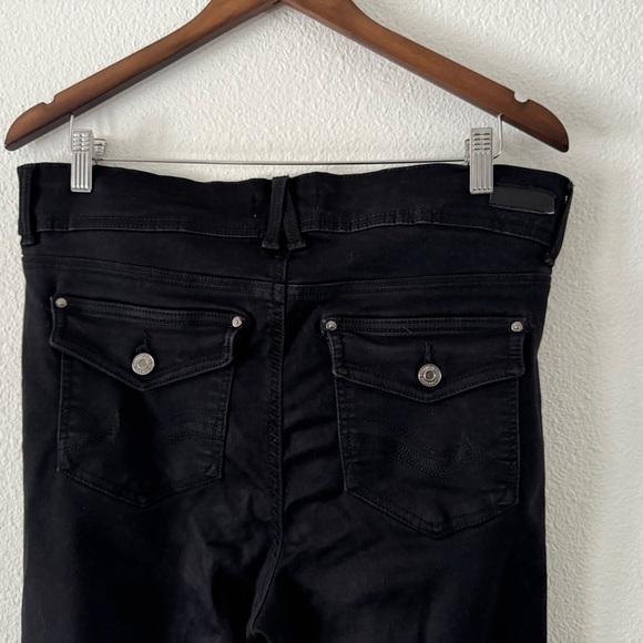 Black Curvy Skinny Stretch Jeans Double Button Plus Sz 16W Angels Forever Young - Picture 7 of 13